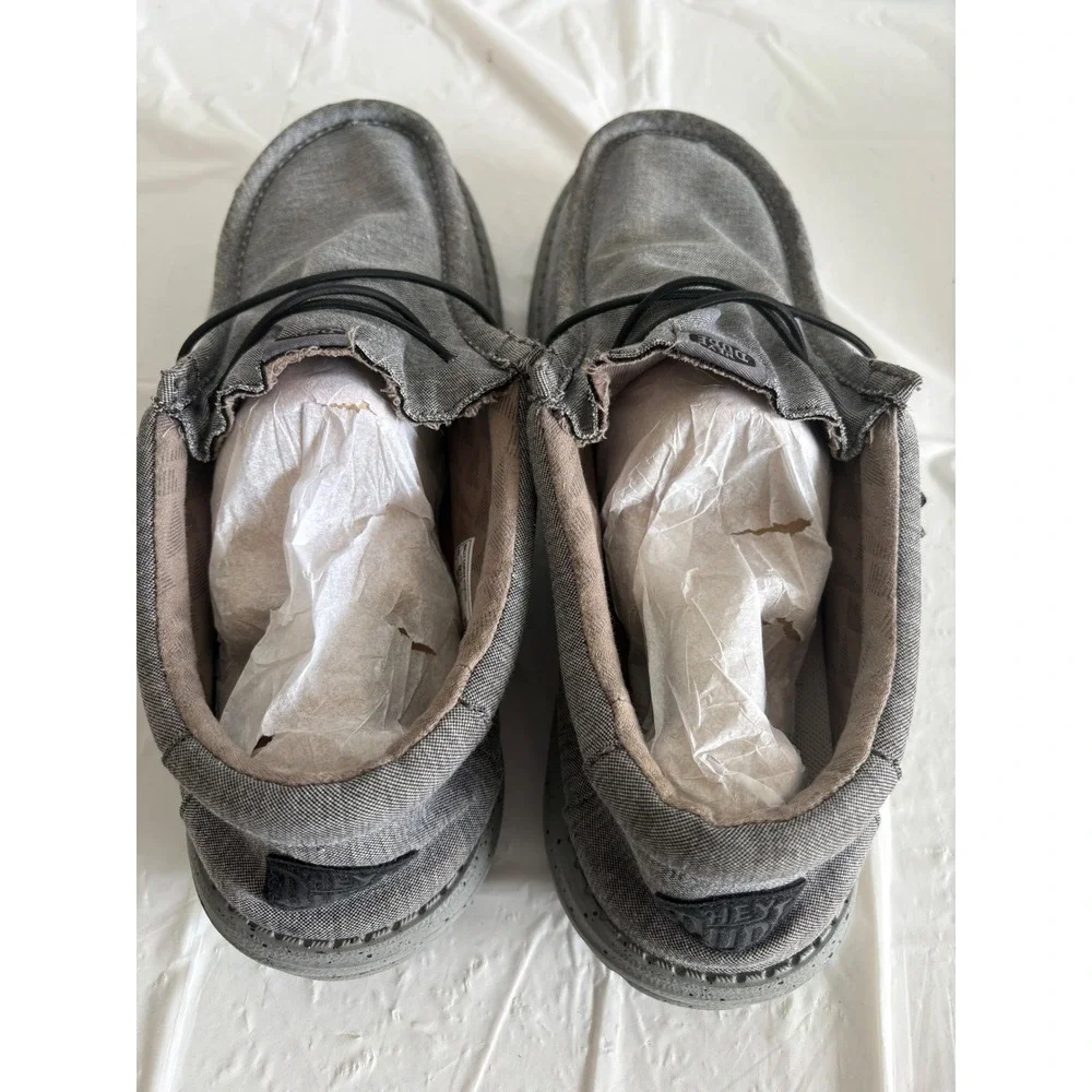 Hey Dude Wally Canvas Stretch Steel Grey Mens Slip On Loafers 40022-11S Size 13